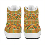 Ethnic Kente Pattern Print High Top Leather Sneakers