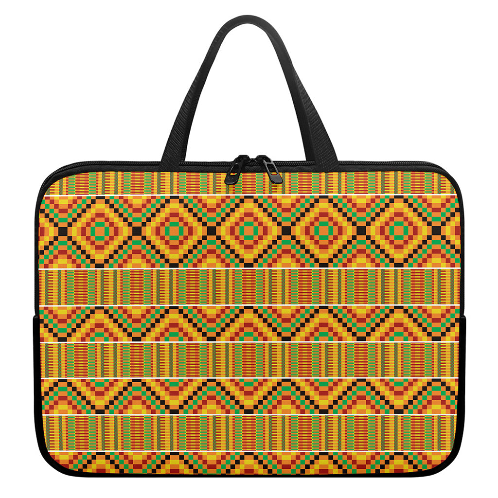 Ethnic Kente Pattern Print Laptop Sleeve With Handle