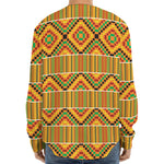 Ethnic Kente Pattern Print Long Sleeve Baseball Jersey