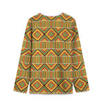 Ethnic Kente Pattern Print Long Sleeve Short Coat