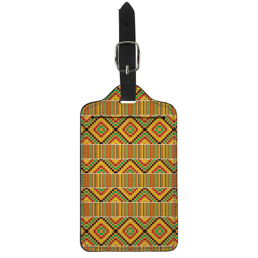 Ethnic Kente Pattern Print Luggage Tag
