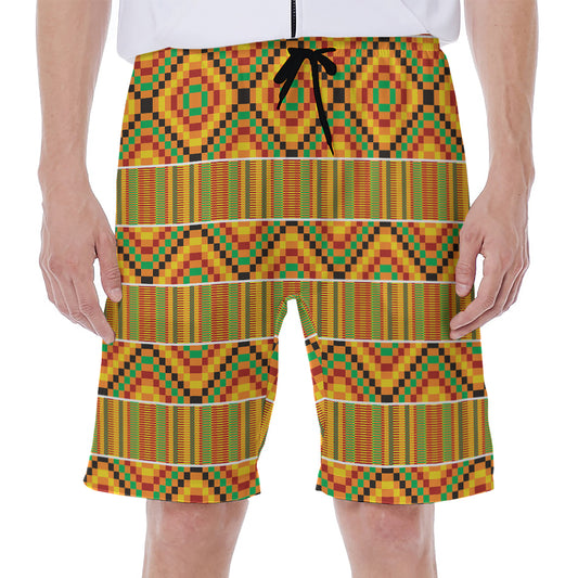 Ethnic Kente Pattern Print Men's Beach Shorts