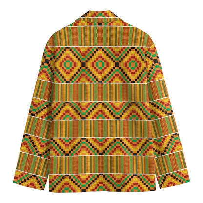 Ethnic Kente Pattern Print Men's Blazer