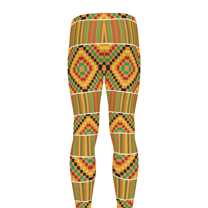 Ethnic Kente Pattern Print Men's leggings