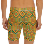 Ethnic Kente Pattern Print Men's Long Boxer Briefs