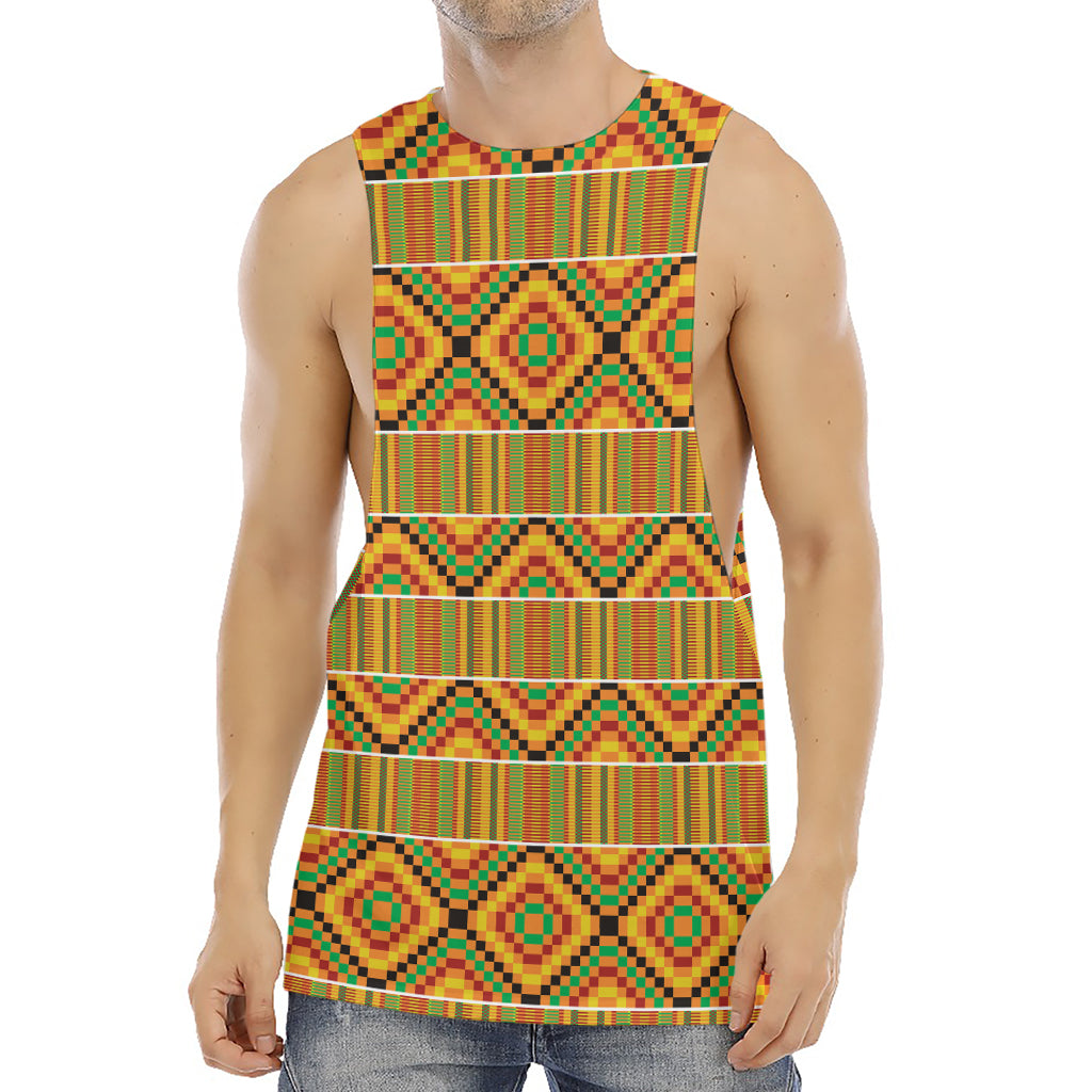 Ethnic Kente Pattern Print Men's Muscle Tank Top