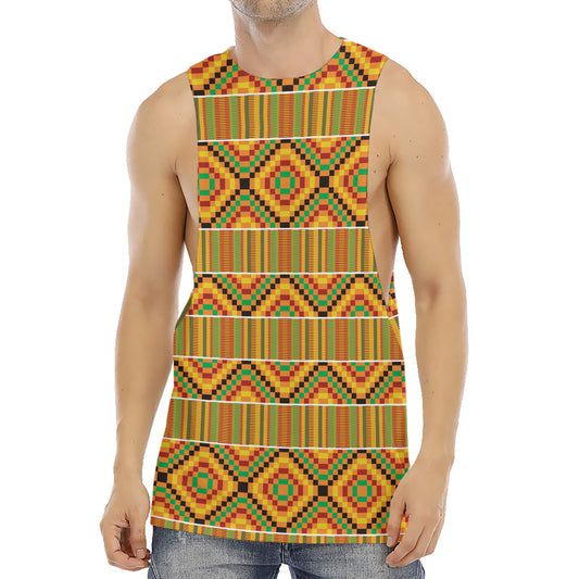 Ethnic Kente Pattern Print Men's Muscle Tank Top