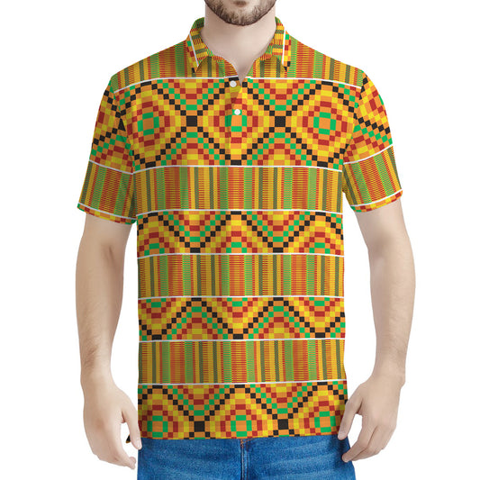 Ethnic Kente Pattern Print Men's Polo Shirt