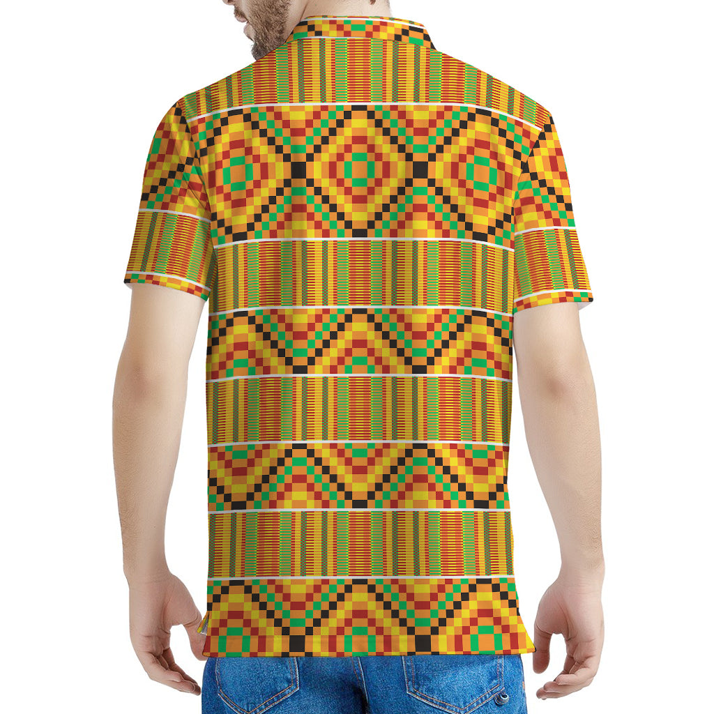 Ethnic Kente Pattern Print Men's Polo Shirt