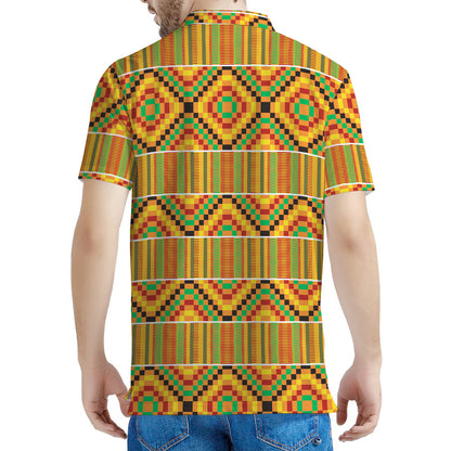 Ethnic Kente Pattern Print Men's Polo Shirt