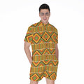Ethnic Kente Pattern Print Men's Romper