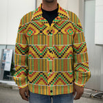 Ethnic Kente Pattern Print Men's Shirt Jacket