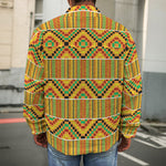 Ethnic Kente Pattern Print Men's Shirt Jacket