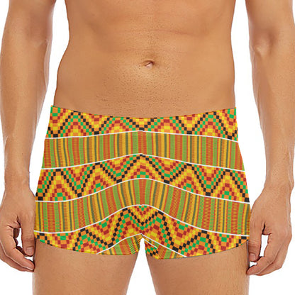 Ethnic Kente Pattern Print Men's Short Boxer Briefs