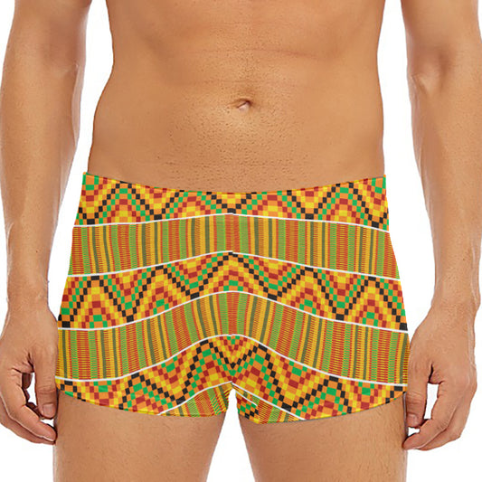 Ethnic Kente Pattern Print Men's Short Boxer Briefs