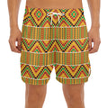 Ethnic Kente Pattern Print Men's Split Running Shorts