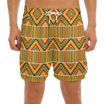 Ethnic Kente Pattern Print Men's Split Running Shorts
