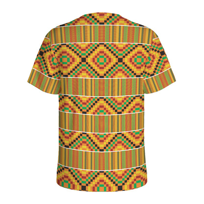 Ethnic Kente Pattern Print Men's Sports T-Shirt