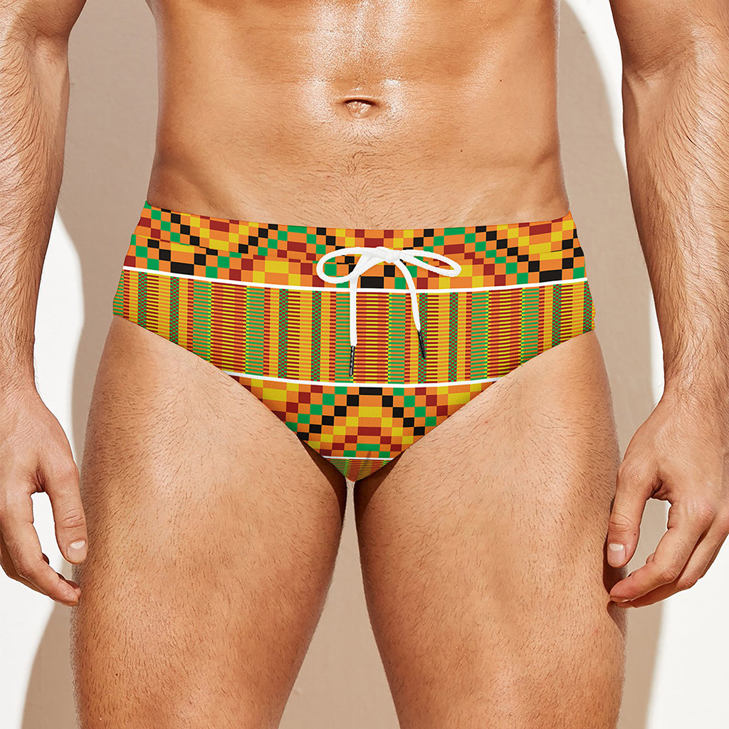 Ethnic Kente Pattern Print Men's Swim Briefs