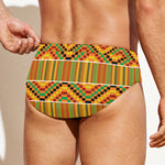Ethnic Kente Pattern Print Men's Swim Briefs