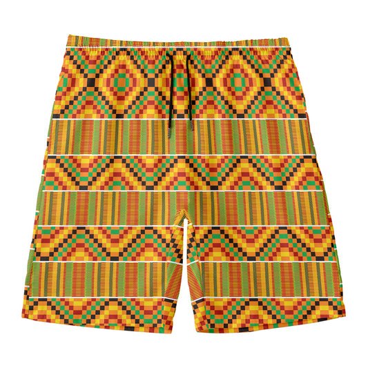 Ethnic Kente Pattern Print Men's Swim Trunks