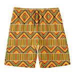 Ethnic Kente Pattern Print Men's Swim Trunks