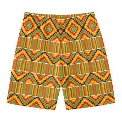 Ethnic Kente Pattern Print Men's Swim Trunks