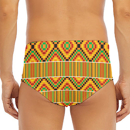 Ethnic Kente Pattern Print Men's Triangle Swim Briefs