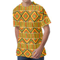 Ethnic Kente Pattern Print Men's Velvet T-Shirt