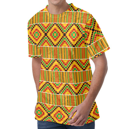 Ethnic Kente Pattern Print Men's Velvet T-Shirt