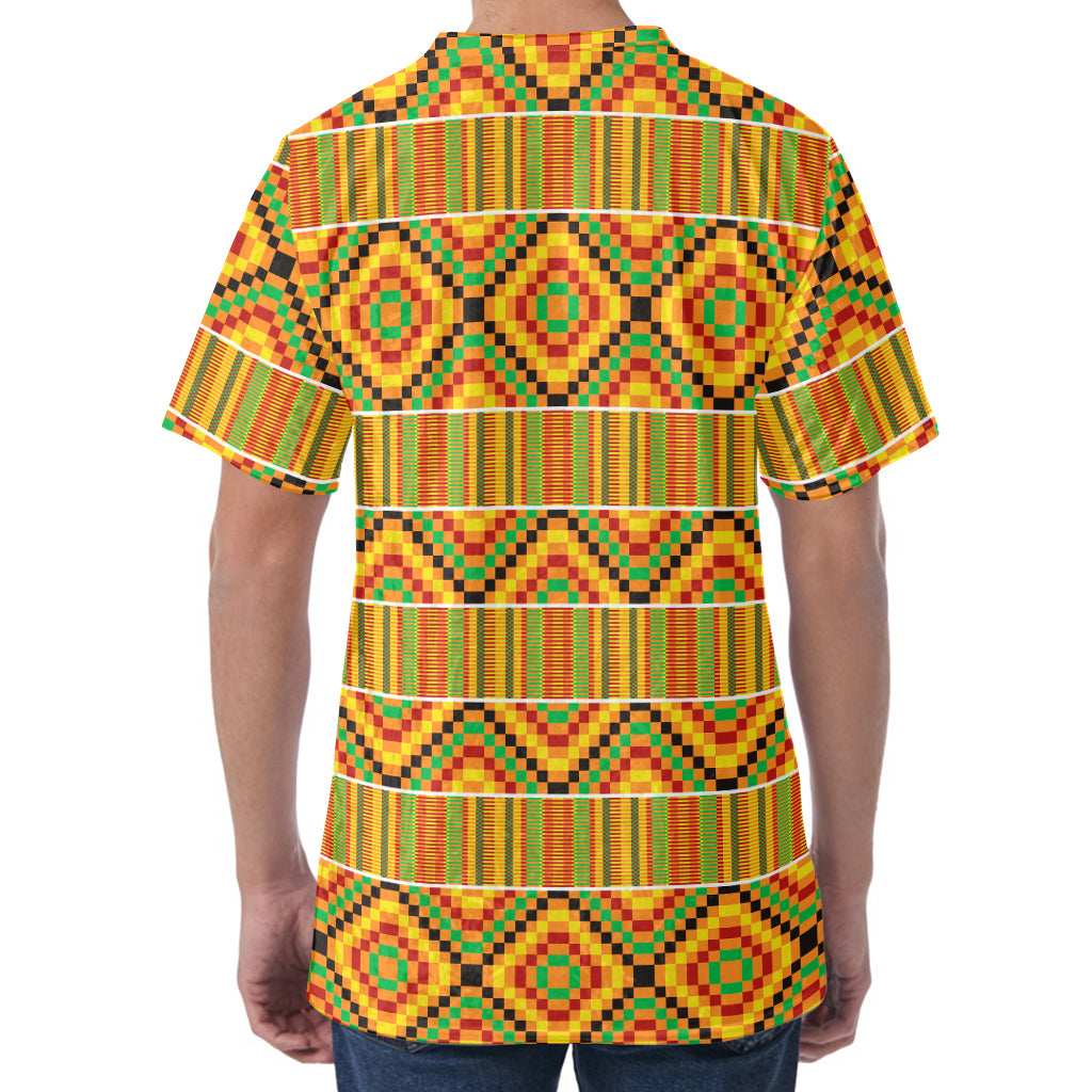 Ethnic Kente Pattern Print Men's Velvet T-Shirt