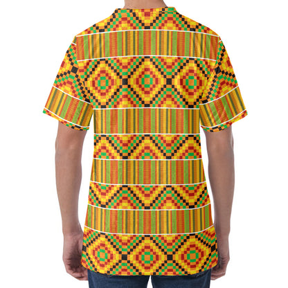 Ethnic Kente Pattern Print Men's Velvet T-Shirt