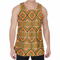 Ethnic Kente Pattern Print Men's Velvet Tank Top