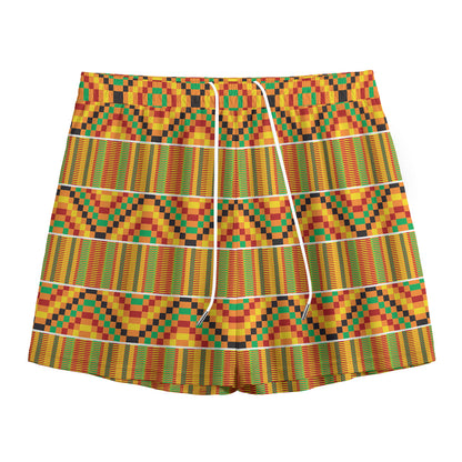 Ethnic Kente Pattern Print Mesh Shorts