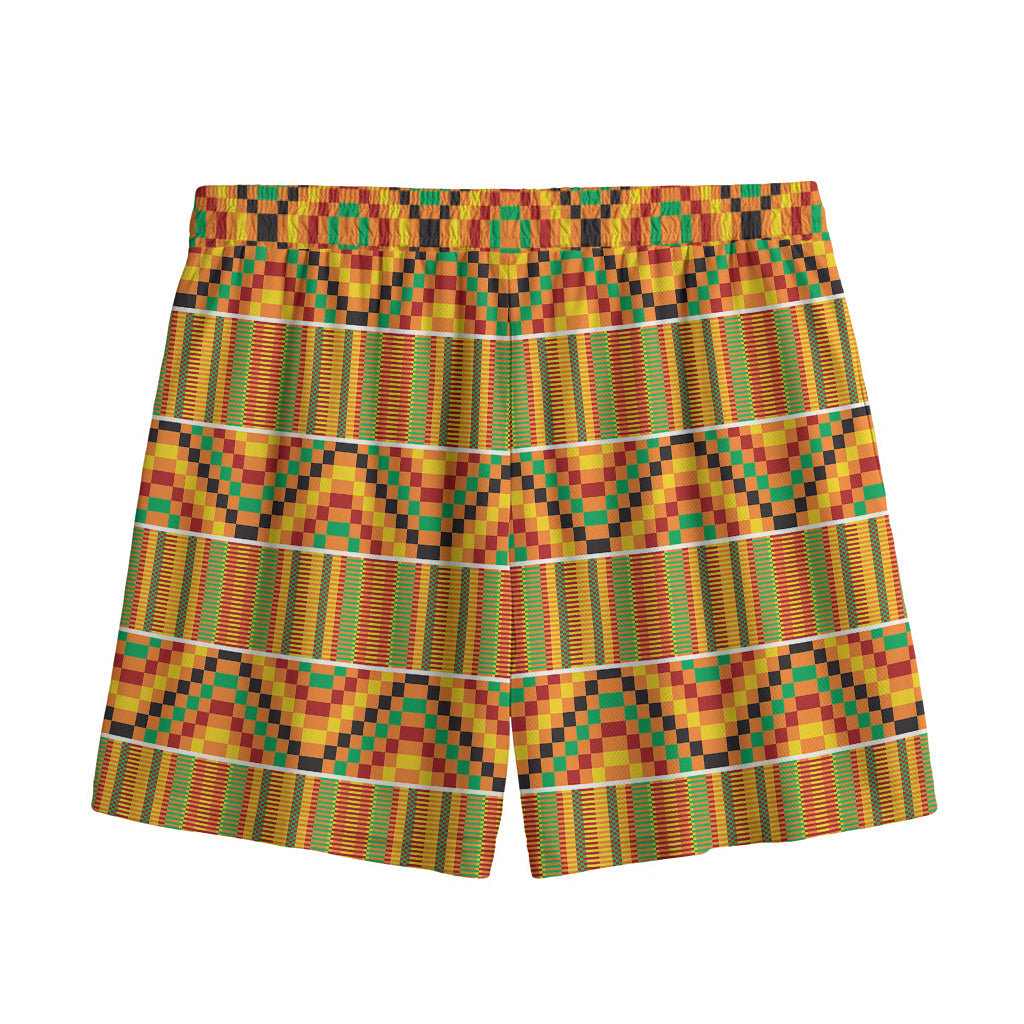Ethnic Kente Pattern Print Mesh Shorts