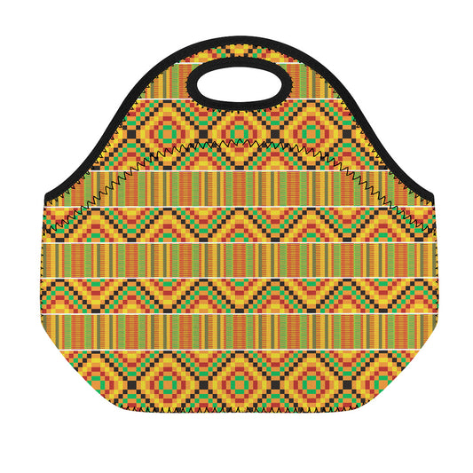 Ethnic Kente Pattern Print Neoprene Lunch Bag
