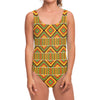 Ethnic Kente Pattern Print One Piece Swimsuit