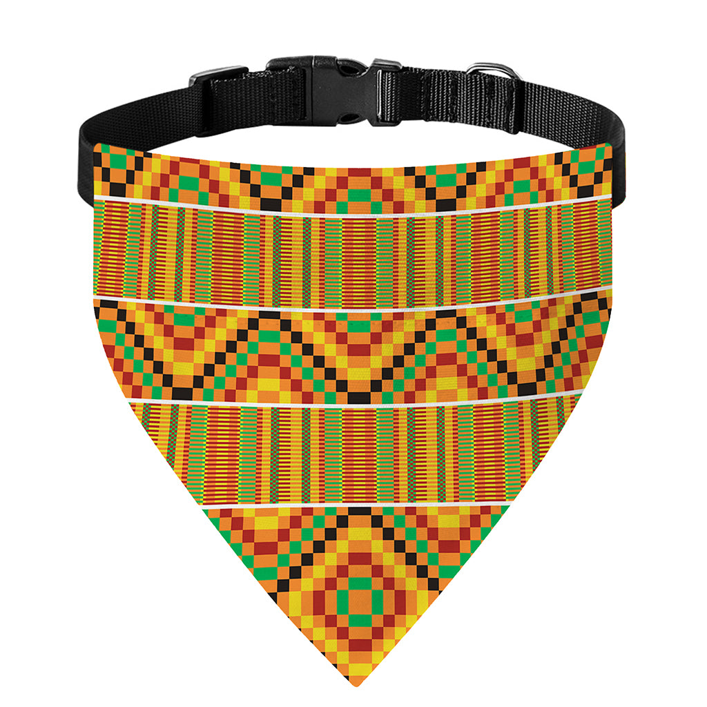 Ethnic Kente Pattern Print Over The Collar Dog Bandana