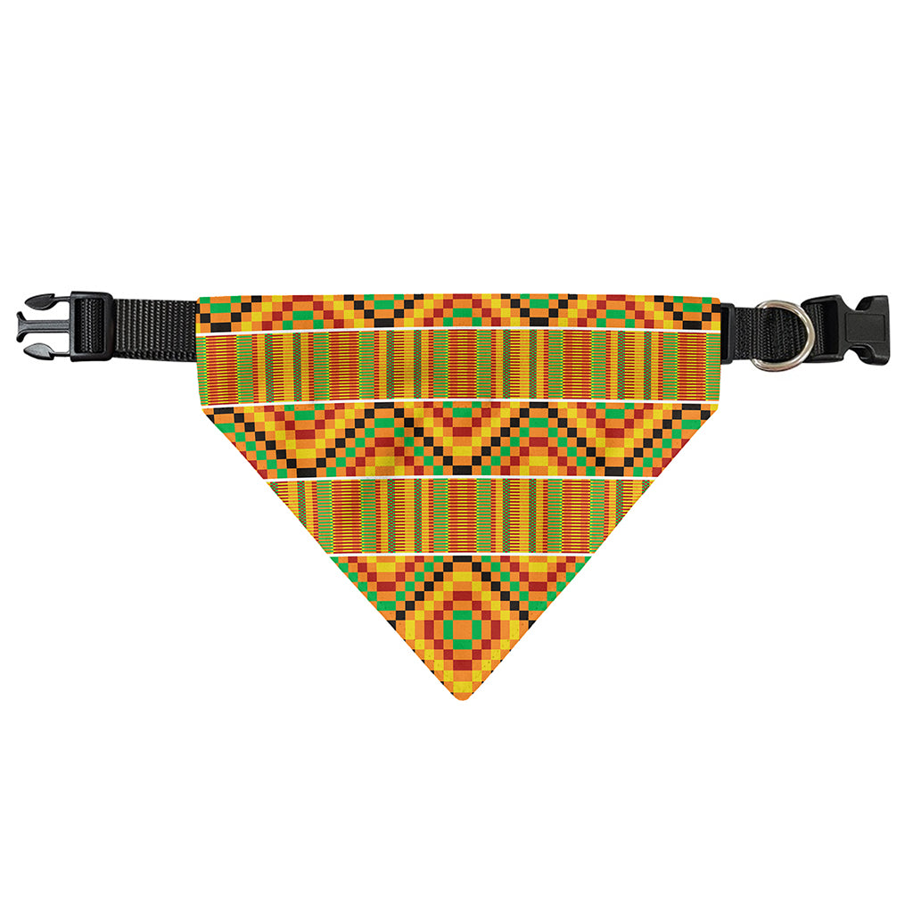 Ethnic Kente Pattern Print Over The Collar Dog Bandana