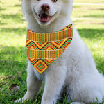 Ethnic Kente Pattern Print Over The Collar Dog Bandana