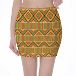 Ethnic Kente Pattern Print Pencil Mini Skirt