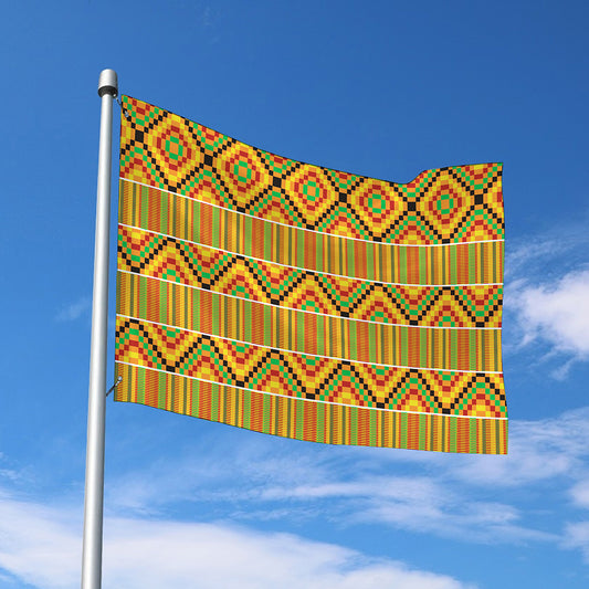 Ethnic Kente Pattern Print Polyester Flag
