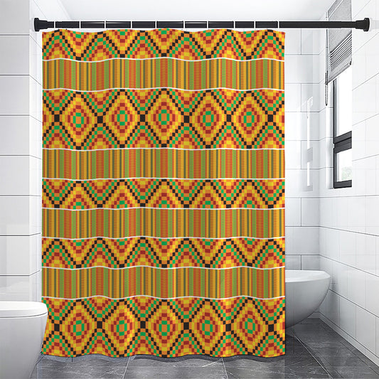 Ethnic Kente Pattern Print Premium Shower Curtain
