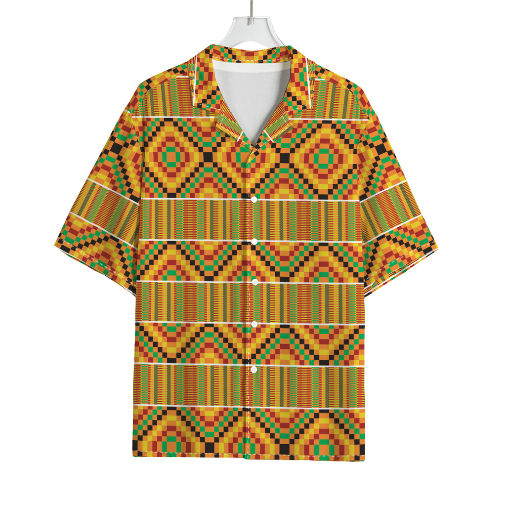 Ethnic Kente Pattern Print Rayon Hawaiian Shirt