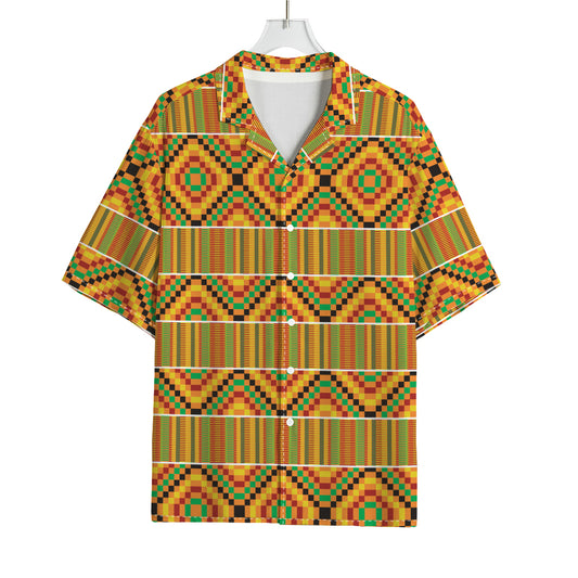 Ethnic Kente Pattern Print Rayon Hawaiian Shirt