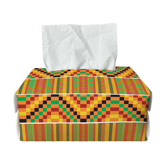 Ethnic Kente Pattern Print Rectangle Tissue Box Cover