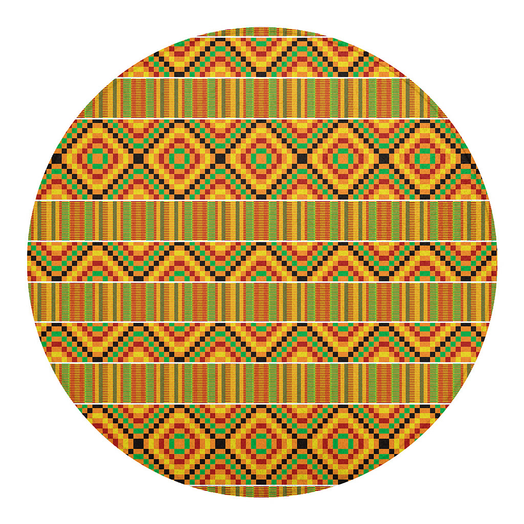 Ethnic Kente Pattern Print Round Blanket