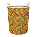 Ethnic Kente Pattern Print Round Laundry Basket