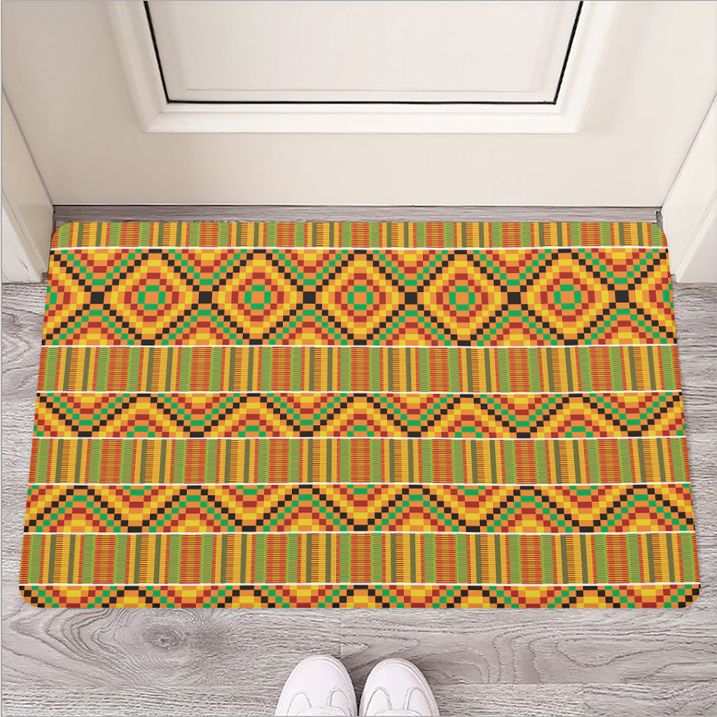 Ethnic Kente Pattern Print Rubber Doormat