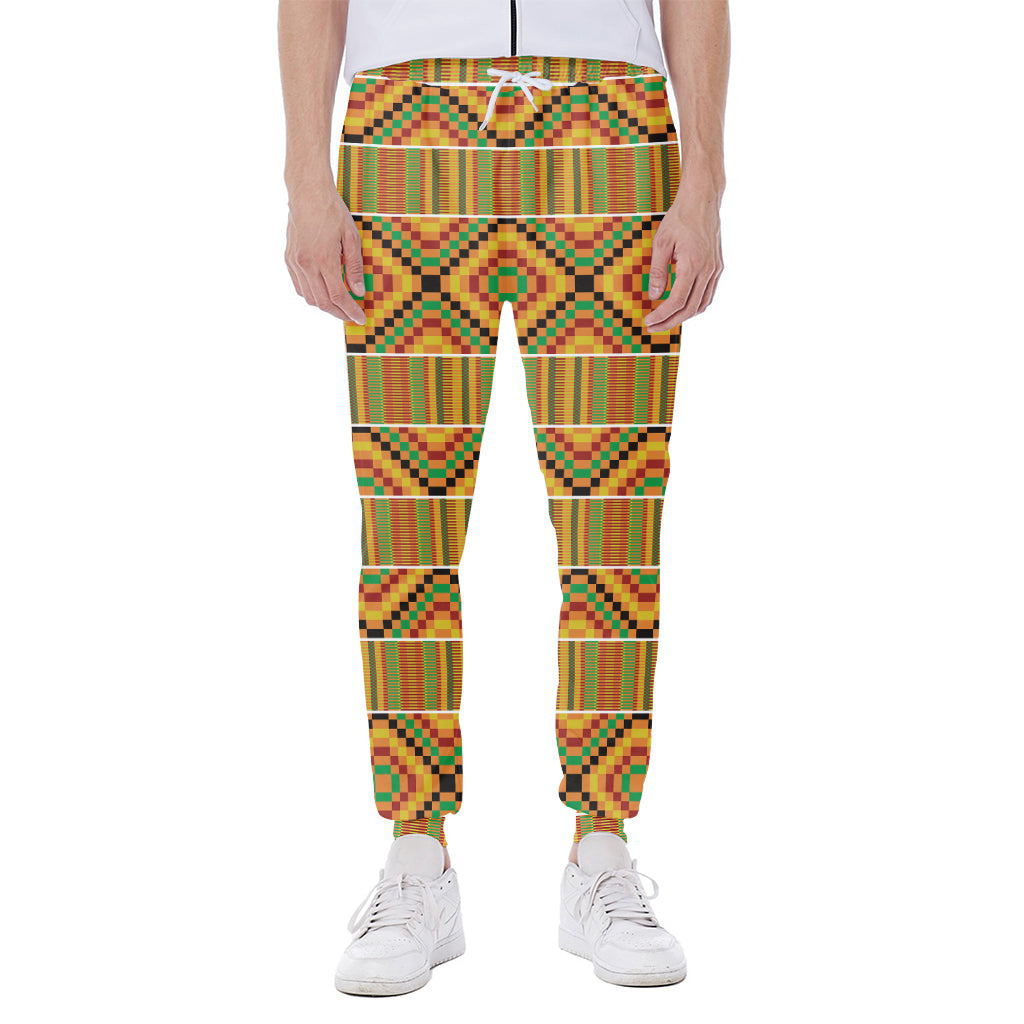 Ethnic Kente Pattern Print Scuba Joggers